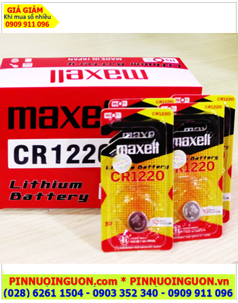 COMBO 01hộp=20vỉ (vỉ 01viên) Pin 3v lithium Maxell CR1220 _Giá chỉ 499.000/Hộp